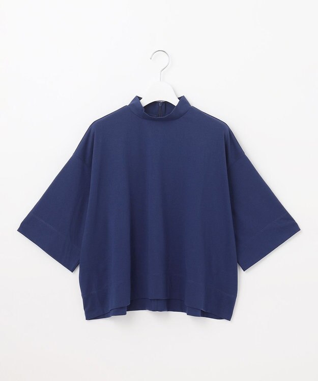 UNFILO ハイネッククロップドTシャツ ブルー