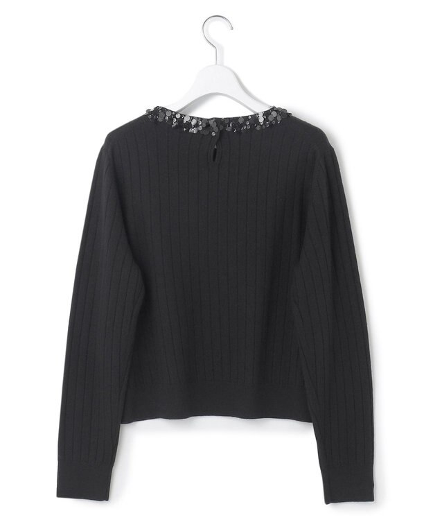 23区 スパンコール ワイドリブ ニット ブラック系