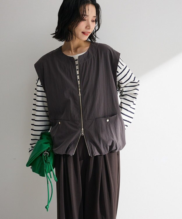 Green Parks ナイロンバルーンベスト Charcoal Gray