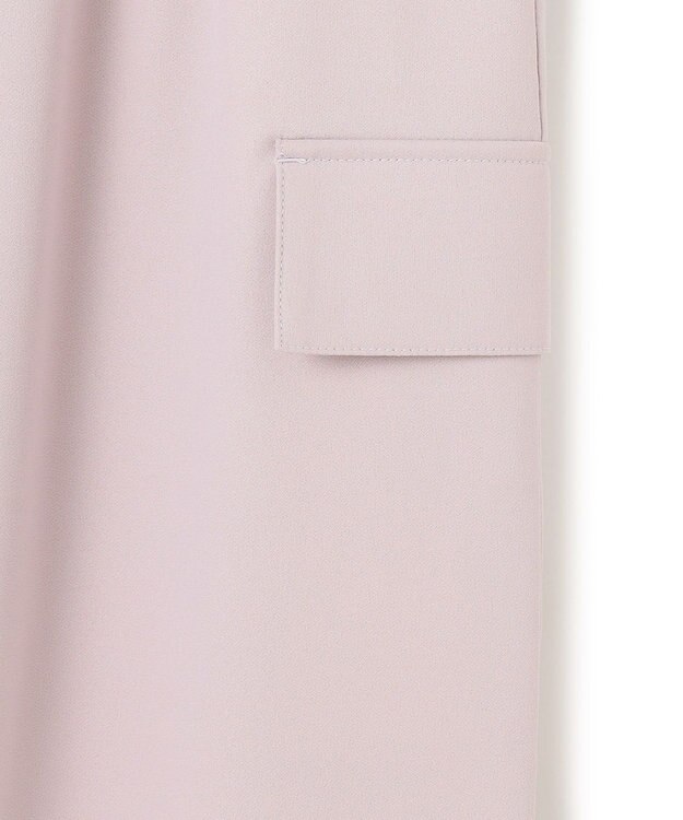 ICB 【洗える】ウォームサテン ワイドストレートカーゴパンツ ヘイズピンク系