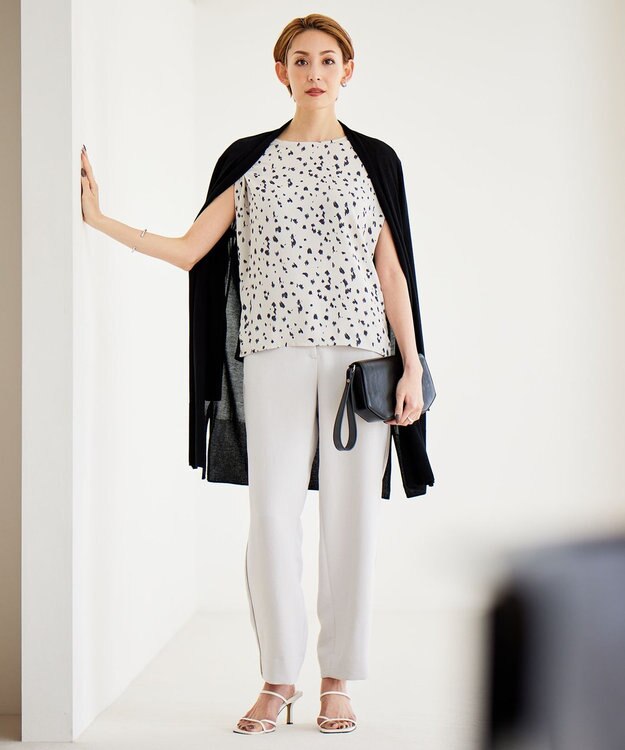 ICB 【接触冷感・洗える】PINION ロングカーディガン ブラック系