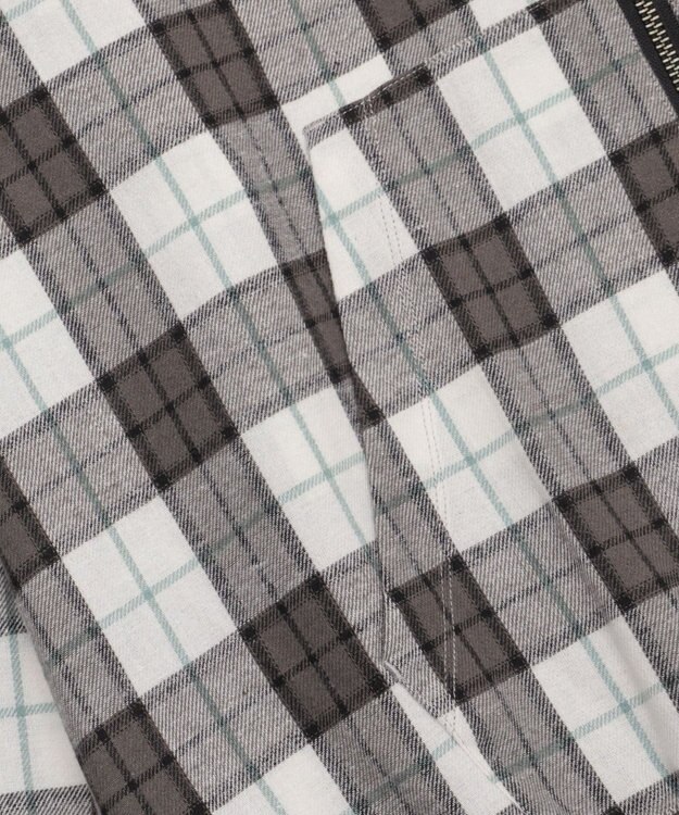 WEGO 【ユニセックス着用ITEM/MLサイズ展開】チェックグラフィックZIPパーカー（LS） ホワイトチェック1