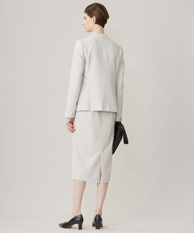 ICB 【洗える】プロヴィスウールツイル ノーカラージャケット トープ系