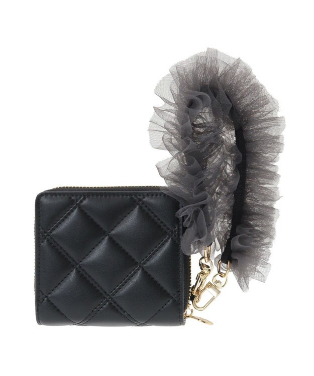 Maison de FLEUR チュールストラップウォレット Black