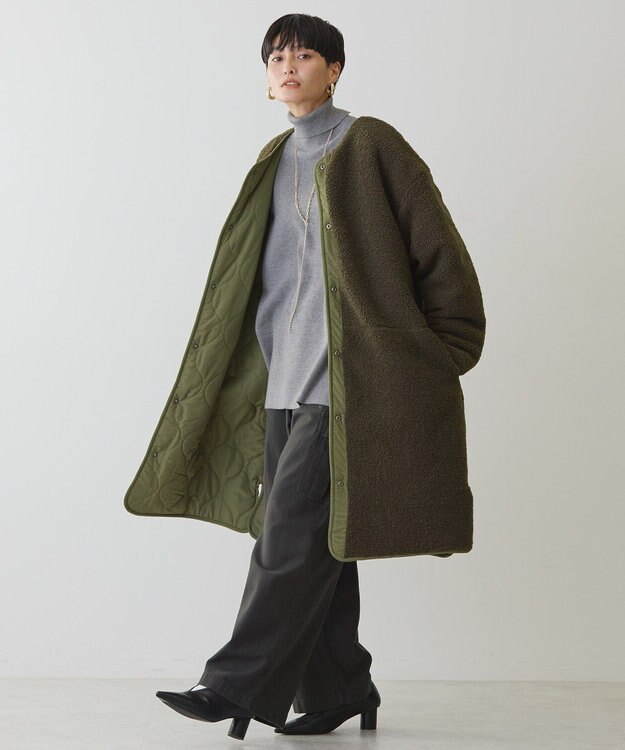 AMERICAN HOLIC 【WEB限定】あったかリバーシブルキルティングコート Khaki