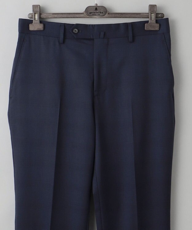 GOTAIRIKU 横に伸びる【TasmaniaWool/タマニアウール】ストレッチ スーツ__ネイビー格子柄 ネイビー格子地柄