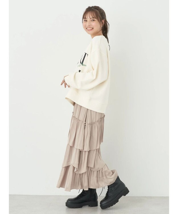 earth music&ecology アソートロゴスウェット Ivory