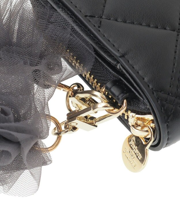Maison de FLEUR チュールストラップウォレット Black