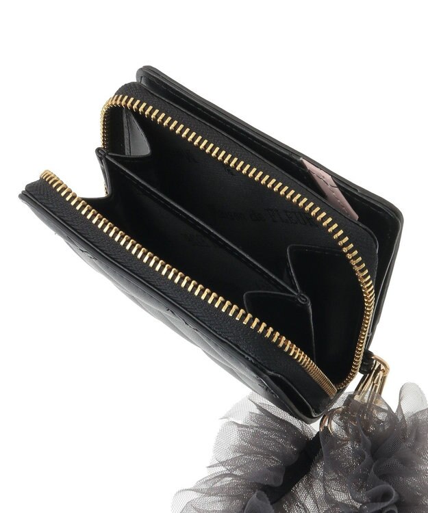 Maison de FLEUR チュールストラップウォレット Black