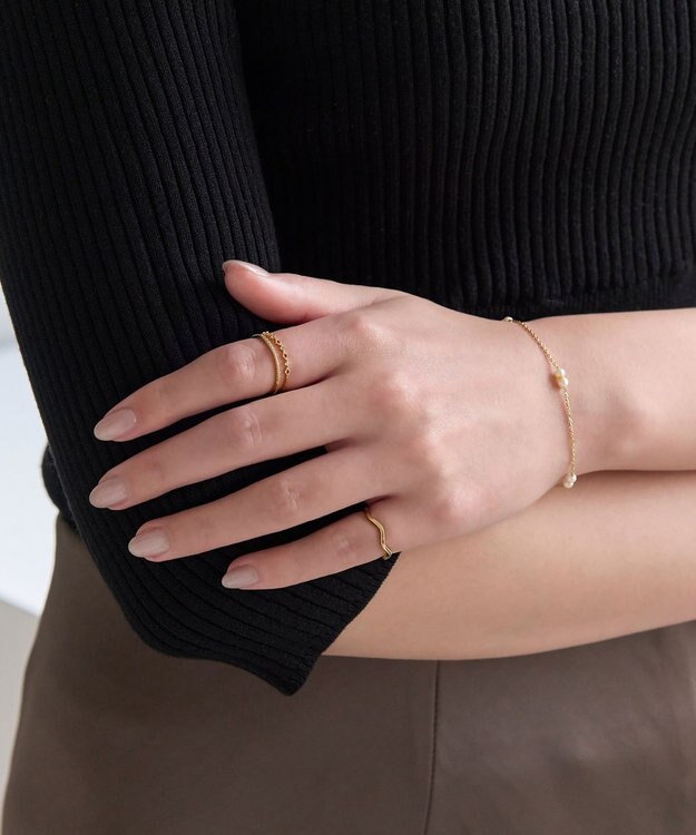 Phoebe フェミニンプレイスドビジューセットリング　ゴールド ゴールド