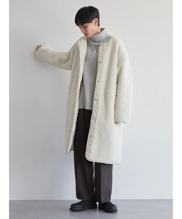 AMERICAN HOLIC 【WEB限定】あったかリバーシブルキルティングコート Ivory