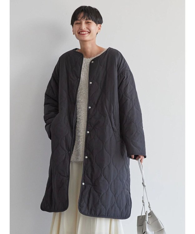 AMERICAN HOLIC 【WEB限定】あったかリバーシブルキルティングコート Black