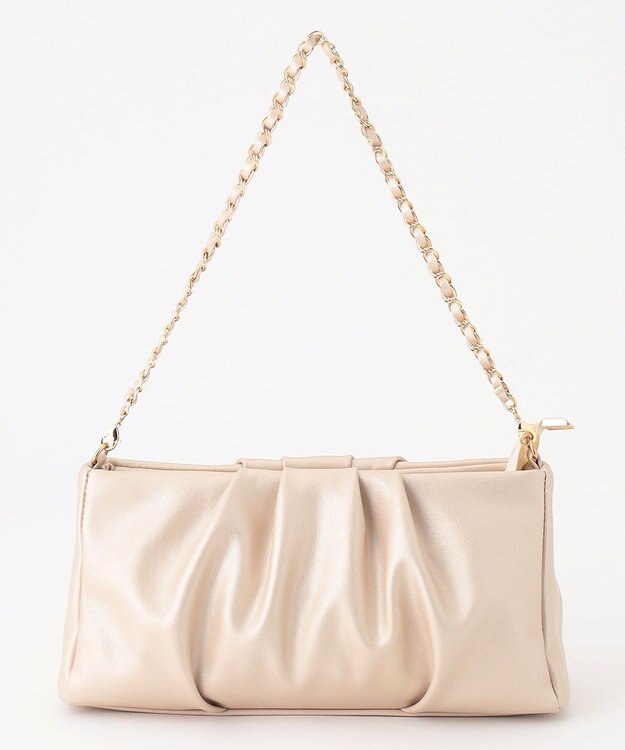 ANY SIS 【2WAY】ギャザーチェーンクラッチショルダー バッグ シャンパン