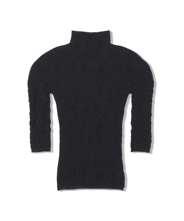 Chacott 【ノーソーイングニット】ローズシアーレースハイネックトップ ブラック