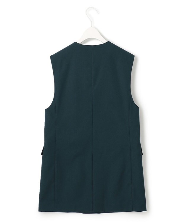 ICB 【洗える】 ウールマットウース ノーカラージレ パイングリーン系