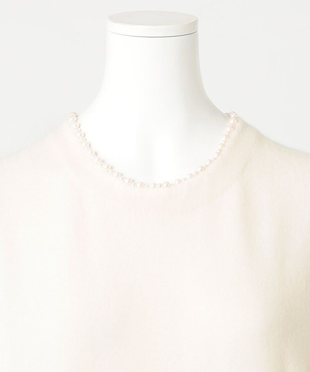 23区 【R(アール)】ウールカシミヤ パールトリム ノースリーブニット アイボリー系