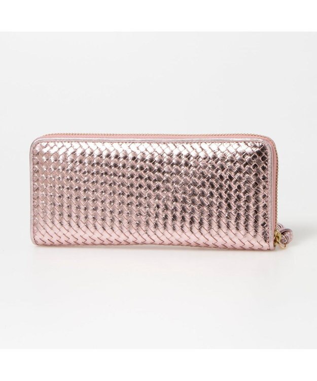 UNBILLION ペルケ perche / レザーメッシュ・ジャバラカード長財布 ピンク