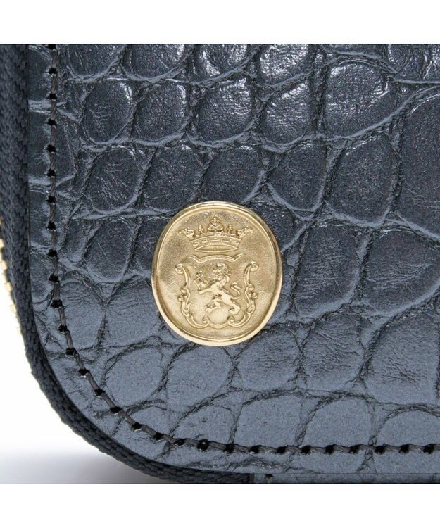 A.D.M.J. 【牛革】クロコ型押しスクエアショルダー オニキス　パーライズ