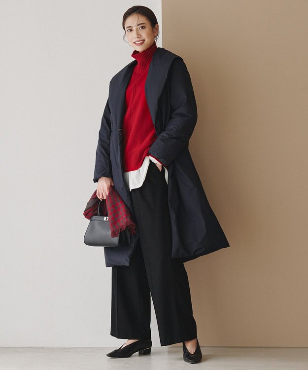 ICB L 【新色追加】ソフトカシミヤミックス ハイネックニット ディープレッド