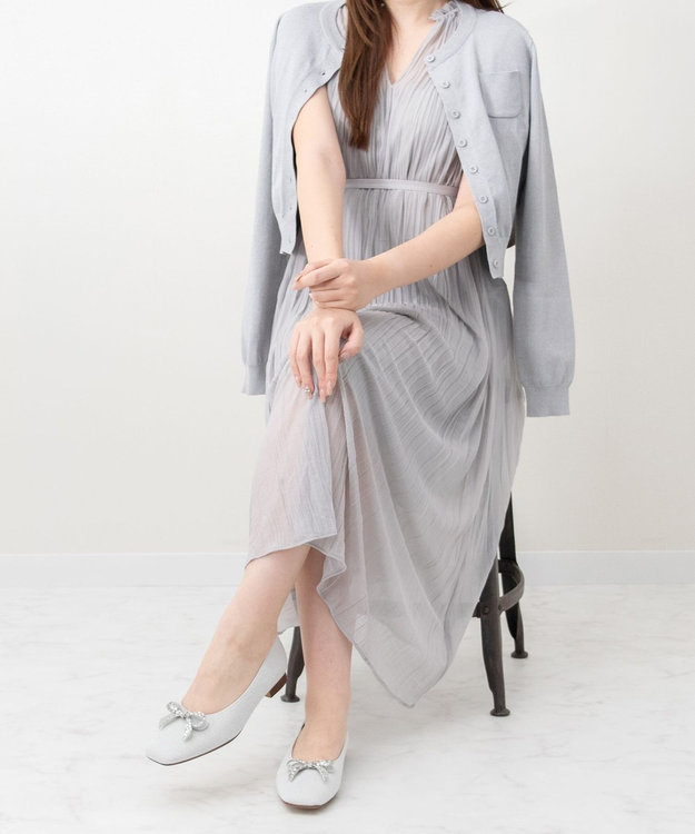 Bridget Birkin 【Bridget Birkin】ビジューリボンラメパンプス シルバー雑材