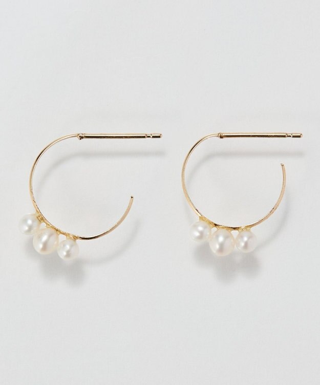 Phoebe 【K10】フルールパールフープピアス ゴールド