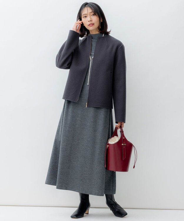 23区 ウールリバー ショート ブルゾン グレー系