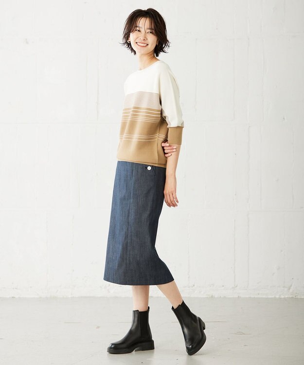 J.PRESS LADIES 【洗える】 ガータードルマンWG ニット キャメル系1