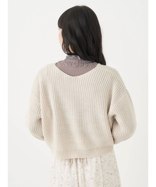 earth music&ecology ツイストデザインニット Ivory