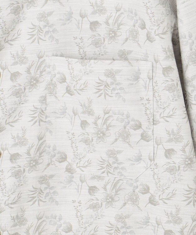 JOSEPH ABBOUD 【キングサイズ・自然な光沢感】コットンビエラフラワープリント シャツ アイボリー系5