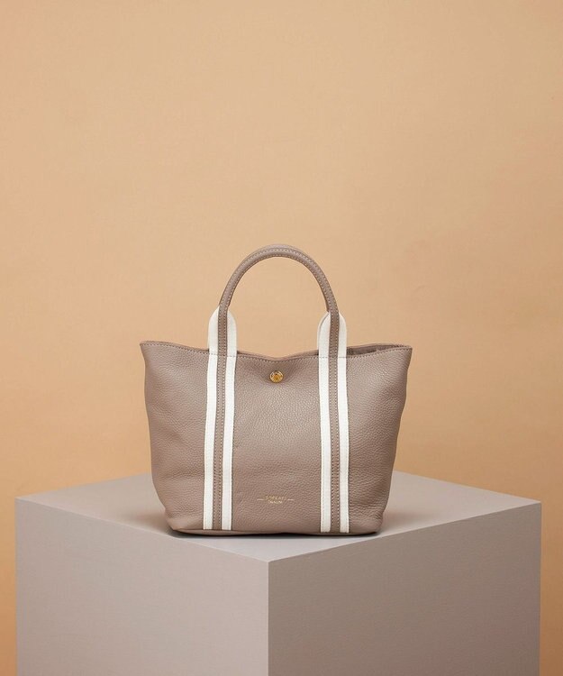 TOPKAPI 【TREASURE TOPKAPI】ソフトシュリンク テープコンビ ミニ トート バッグ ショルダーベルト付 グレージュ