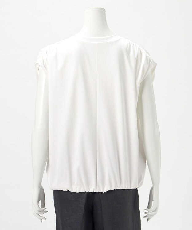 23区 S 【エステータ】ショルダータックジャージー カットソー ホワイト系