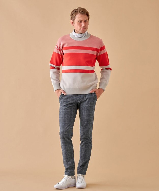 23区GOLF 【MEN】【ストレッチ】チェック柄 ジャージーパンツ ネイビー系5