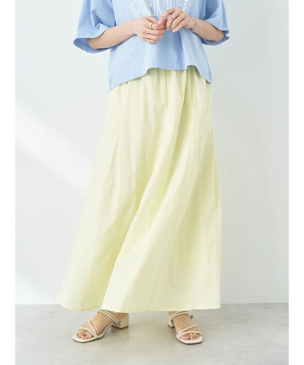 earth music&ecology ポプリンフレアスカート Yellow