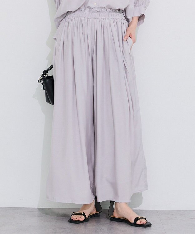 Green Parks 接触冷感シルキータッチローンスカーチョ Gray Beige