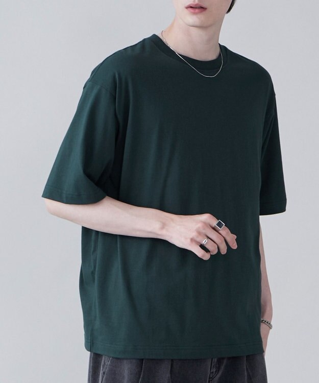 WEGO 【ユニセックス着用ITEM/綿100%/XSSMLサイズ展開】リラックスフィットコットンT ダークグリーン