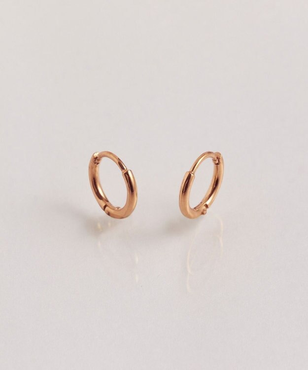 Phoebe 【金属アレルギー対応】ミニフープペアピアス  ローズゴールド/BOX付き ローズゴールド