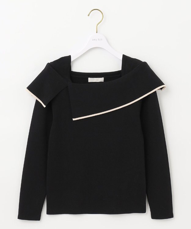 ANY SIS 【洗える】フレアカラープルオーバー ブラック