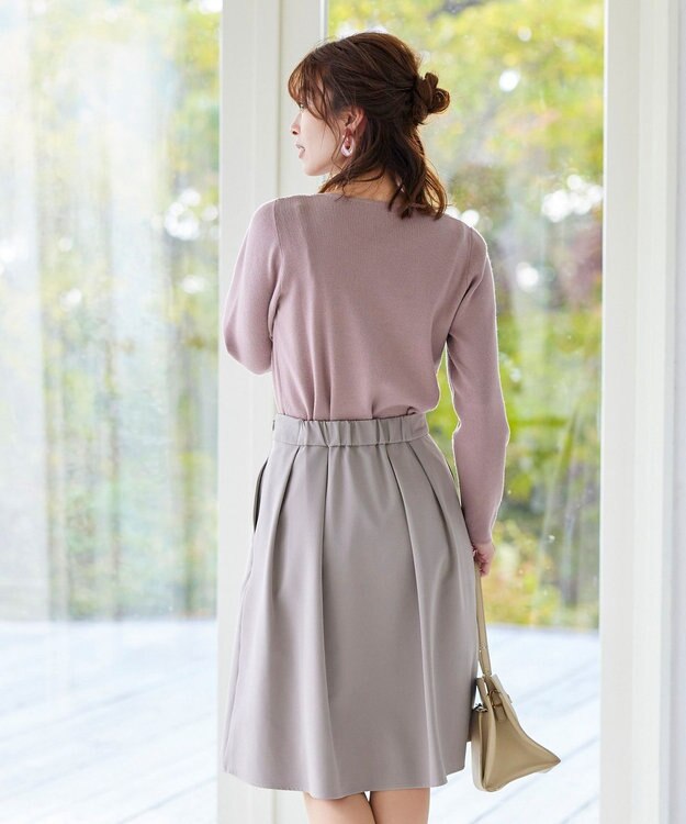 Tiaclasse L 【洗える】大人上品なスカラップレースコンビニット ピンク