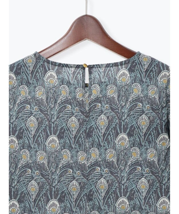 Te chichi 【LIBERTY FABRICS】フレアスリーブブラウス チャコールグレー