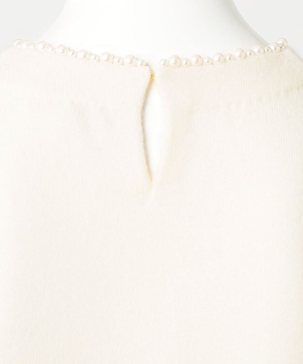 23区 【R(アール)】ウールカシミヤ パールトリム ノースリーブニット アイボリー系