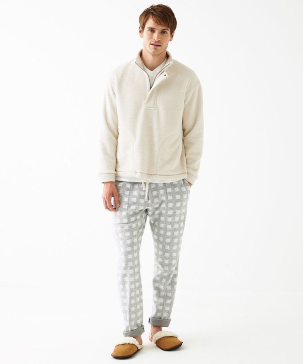JOSEPH ABBOUD MOUNTAIN 【SPACE／UNISEX】フランネルジャージーチェック パンツ ライトグレー系3
