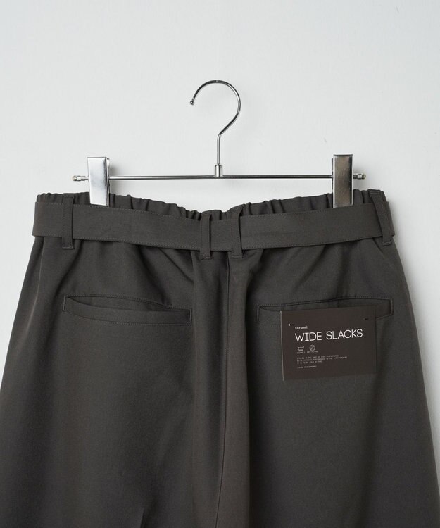 WEGO トロミ　ベルト付きワイドスラックス ブラウン