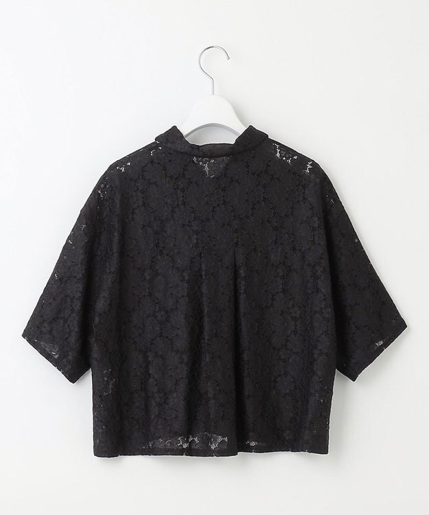 Feroux 【洗える】レース ブラウス ブラック系