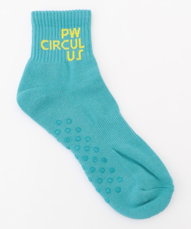 PW CIRCULUS 【虫よけ加工】【MEN】ブランドロゴ ショートソックス  ゴルフ ブルー系