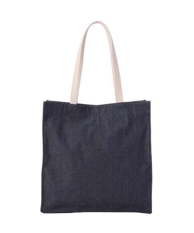 Maison de FLEUR デニムブランドロゴスクエアトートバッグ Indigo