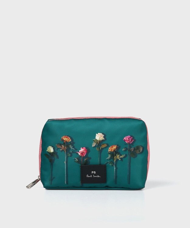 Paul Smith カットフラワーズ プリント ポーチ ティール