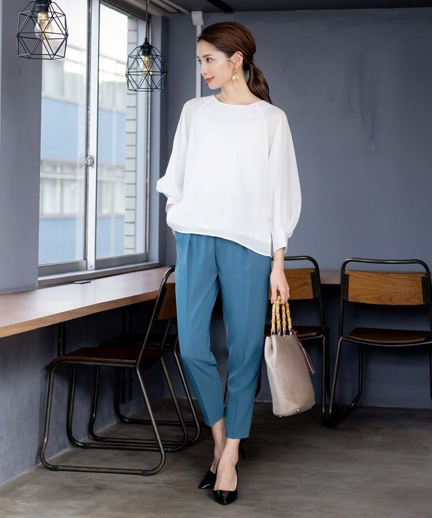 Tiaclasse 【洗える】ラグランパフスリーブブラウス オフホワイト