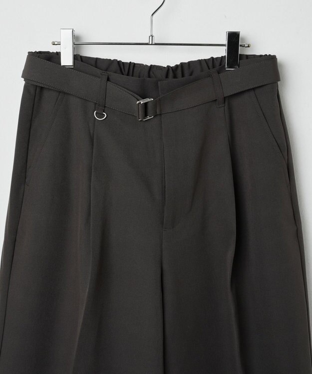 WEGO トロミ　ベルト付きワイドスラックス ブラウン