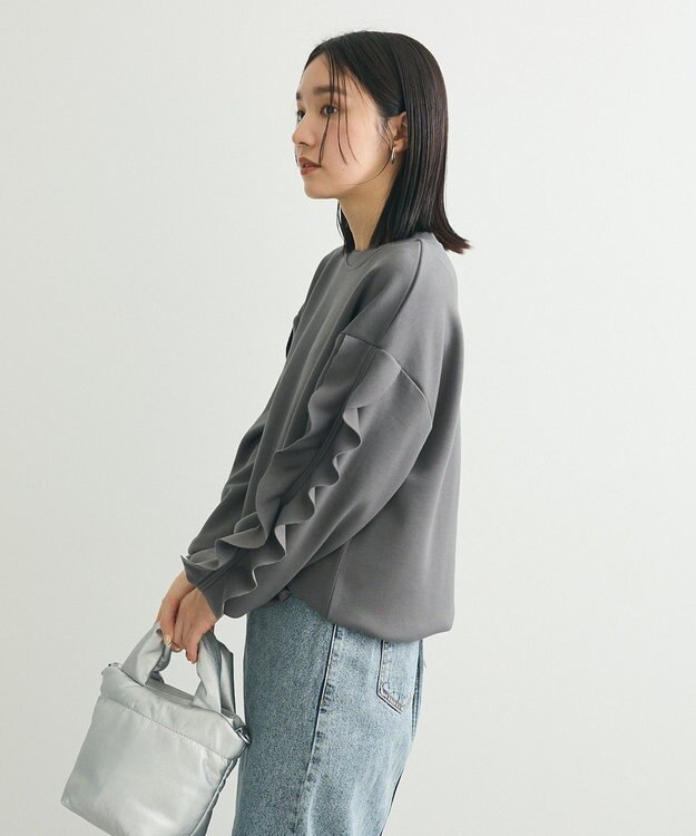 Green Parks ・ｓｗｉｎｇ　ｂｙ　フリルスリーブプルオーバー Charcoal Gray