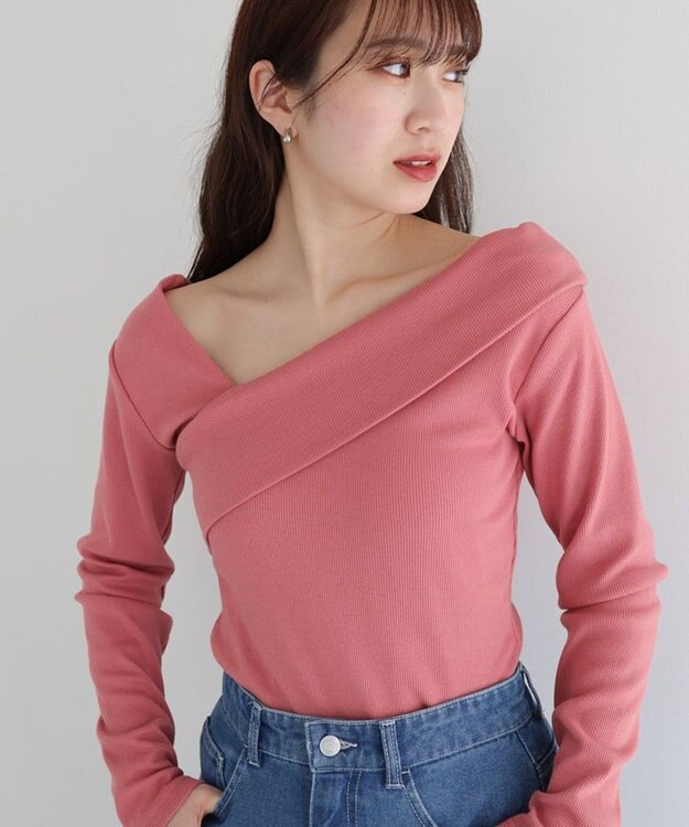 Green Parks ・ｓｗｉｎｇ　ｂｙ　クロスネックプルオーバー Pink